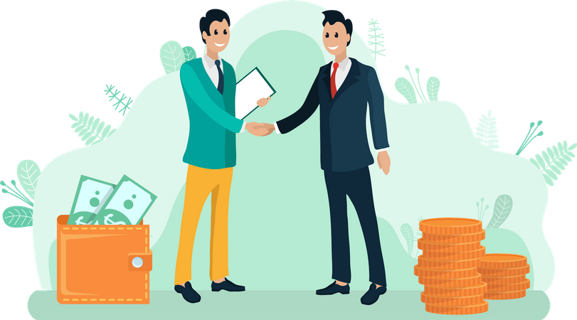 Businessmen Shaking Hands  Illustration