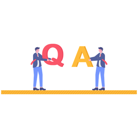 Businessmen sharing business faq  Illustration
