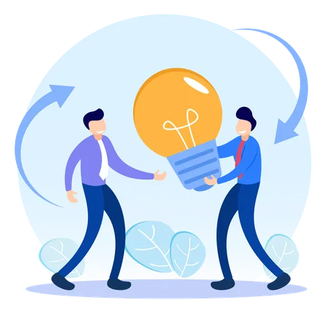 Businessmen Sharing Business Idea  Illustration