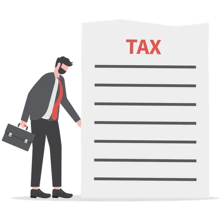 Businessmen showing tax  Illustration