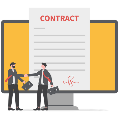 Businessmen Signing Agreement  Illustration