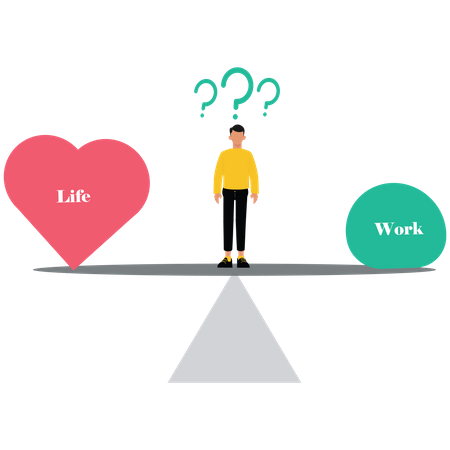 Businessmen stand in middle of seesaw to keep balance  Illustration
