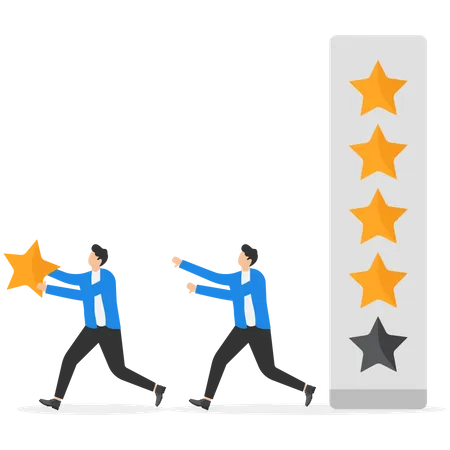 Businessmen stole the star rating so his company rating fell  Illustration