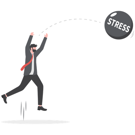 Businessmen throw away stress and anxiety  일러스트레이션