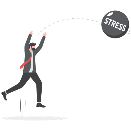 Businessmen throw away stress and anxiety  일러스트레이션