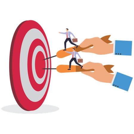 Businessmen to reach their goals to help  Illustration