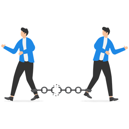 Businessmen walking in opposite direction  Illustration