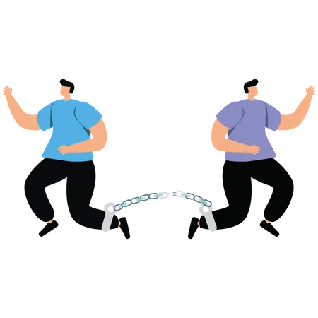 Businessmen walking in opposite direction  Illustration