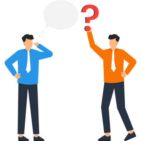 Businessmen with Question Mark Thinking Problem Solving  Illustration