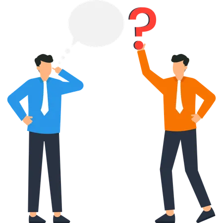 Businessmen with Question Mark Thinking Problem Solving  Illustration