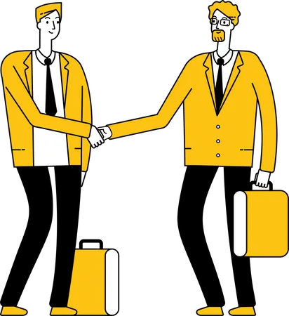 Businessmen with successful business partnership Illustration