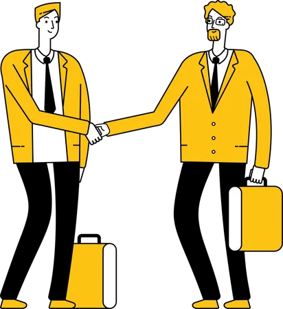 Businessmen with successful business partnership  Illustration