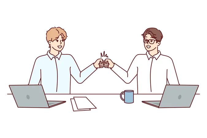Businessmen working as a team  Illustration