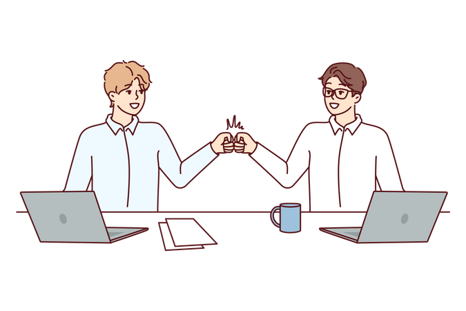 Businessmen working as a team  Illustration