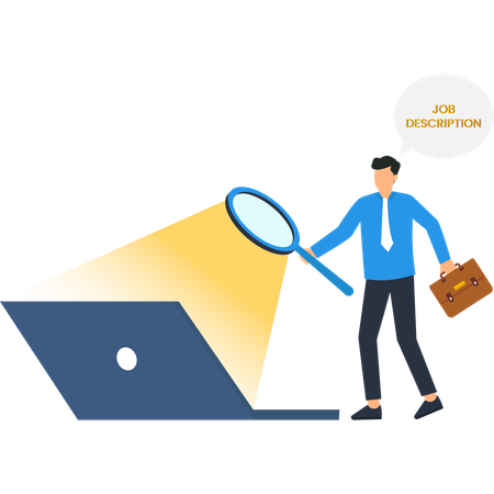 Businessmna doing online job analysis  Illustration