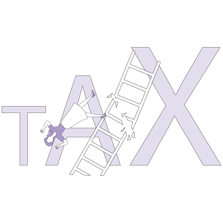 Businessoman failing to fill tax  Illustration