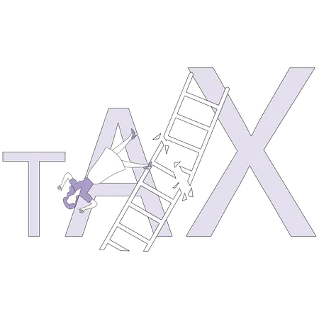 Businessoman failing to fill tax  Illustration