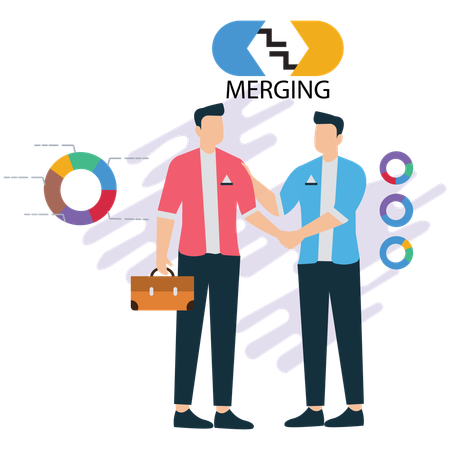 BusinessPartners in Small Company Merger  Illustration