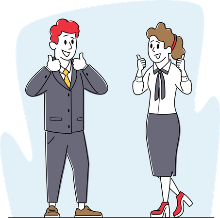 Businesspeople Agreement and Partnership  Illustration