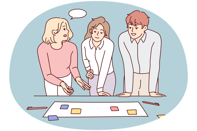 Businesspeople brainstorm do creative thinking  Illustration