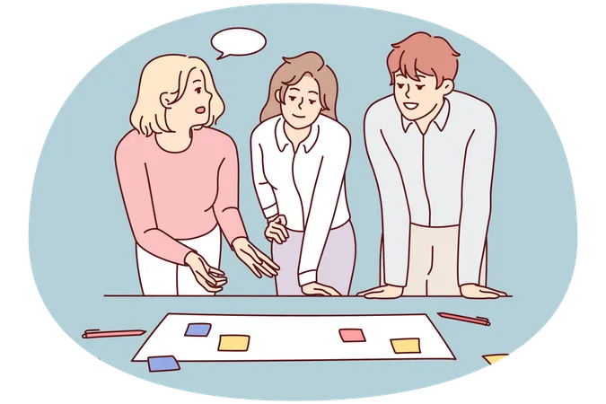 Businesspeople brainstorm do creative thinking  Illustration