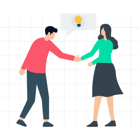 Businesspeople doing  Business Partnership  Illustration