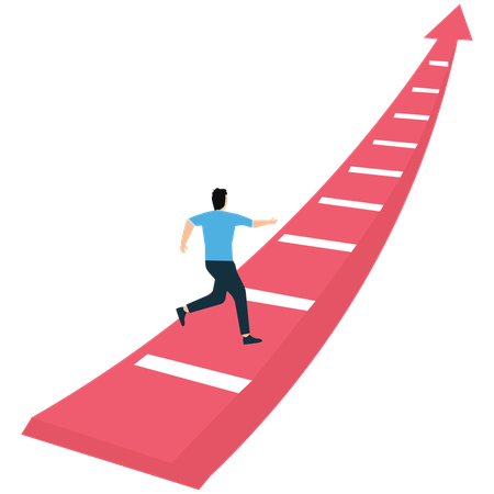 Businessperson Climbing the Path to Success  Illustration