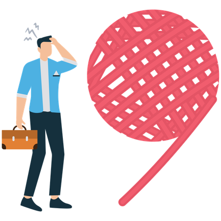 Businessperson Facing Expanding Problem  Illustration