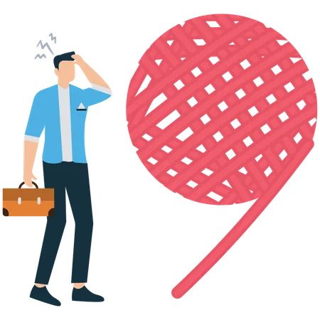 Businessperson Facing Expanding Problem  Illustration