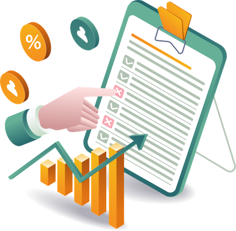 Businessplan mit Analyse-Checkliste  Illustration