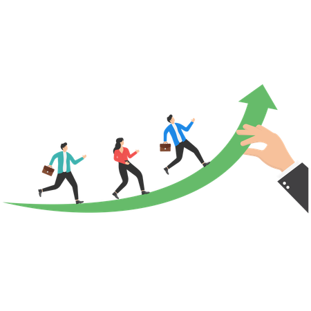 Businessteam with business growth  Illustration
