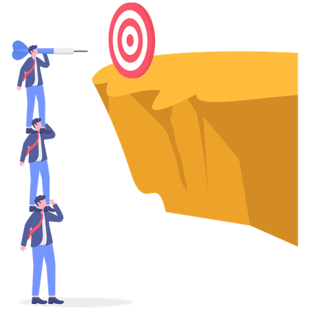 Businessteam working on business goal  Illustration