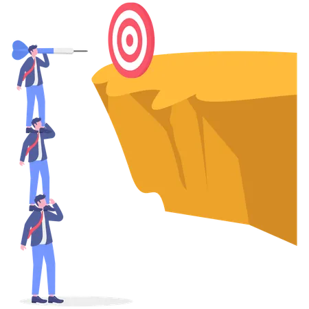 Businessteam working on business goal  Illustration