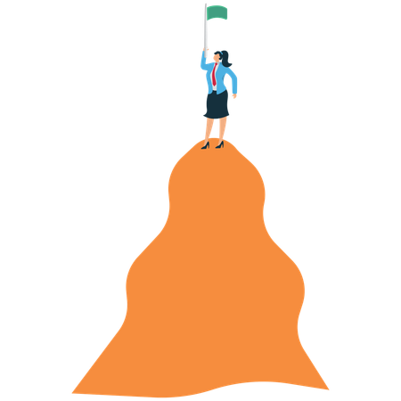 Businesswoman achieving business success  Illustration