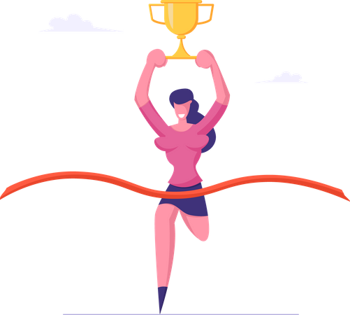 Businesswoman achieving goal  Illustration