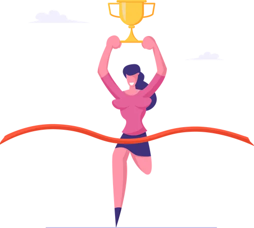 Businesswoman achieving goal  Illustration