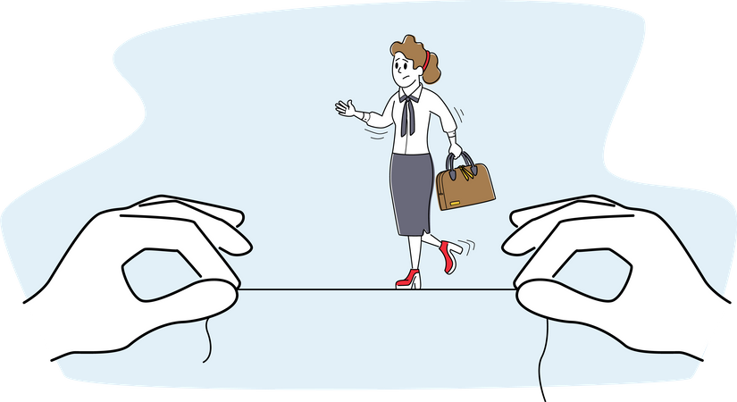 Businesswoman affected by bullying  Illustration