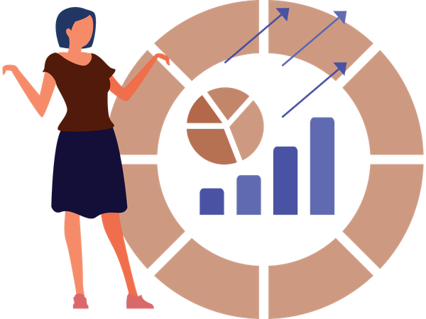Businesswoman analysing big data  Illustration