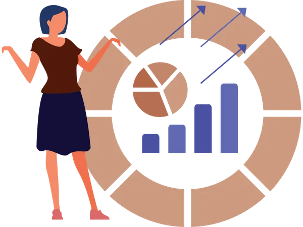Businesswoman analysing big data  Illustration
