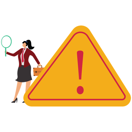 Businesswoman analyze the root causes that may lead to risks  Illustration