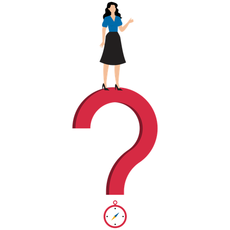 Businesswoman answering business questions  Illustration
