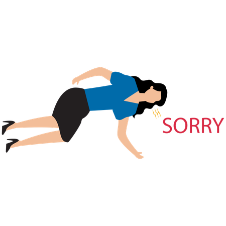 Businesswoman apologising for mistake  Illustration