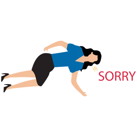 Businesswoman apologising for mistake  Illustration