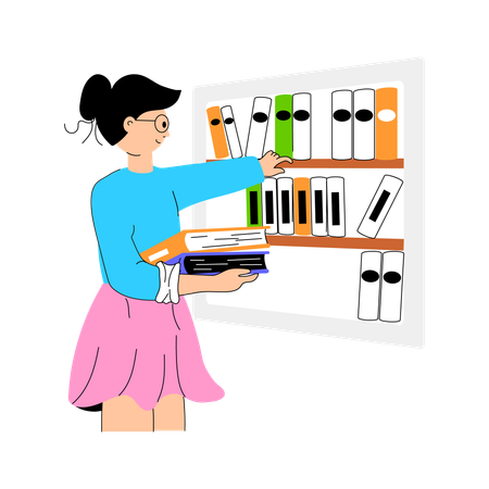 Businesswoman arranging Office Files  Illustration