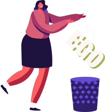 Businesswoman avoiding ego Illustration
