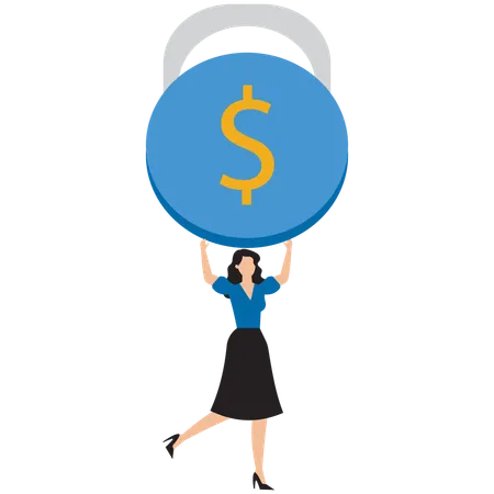 Businesswoman bearing high business expense  Illustration