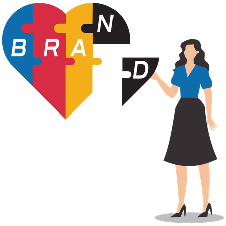 Businesswoman build a personal brand  Illustration