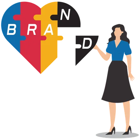 Businesswoman build a personal brand  Illustration