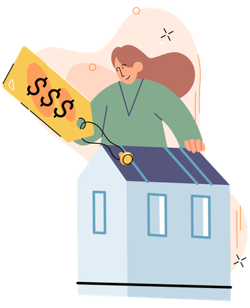 Businesswoman buying house  Illustration