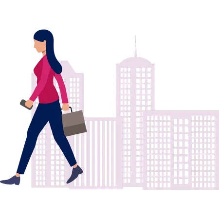 Businesswoman buying into real estate  Illustration